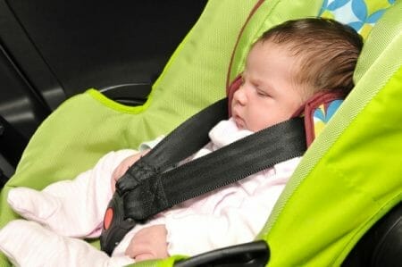 Baby on car seat